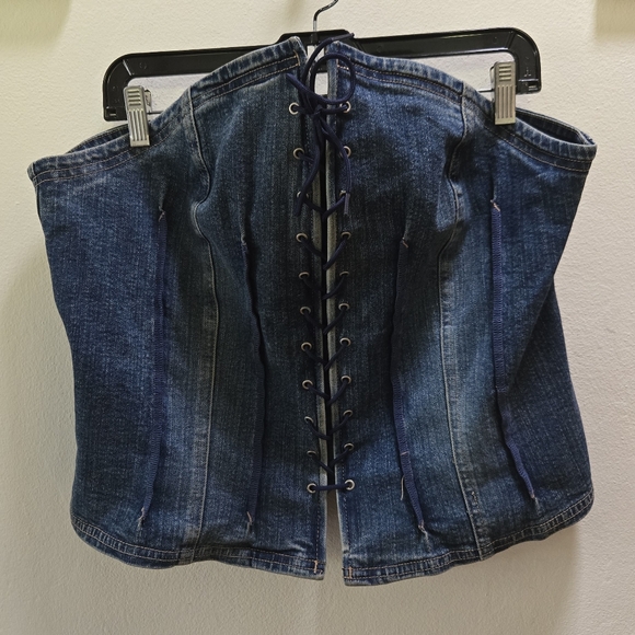 Venezia Jeans Denim Bustier Top - Picture 2 of 7